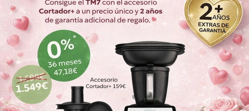 Enamórate de cocinar con Thermomix® TM7: 0% de interés, cortador incluido y 5 años de garantía