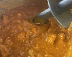 Step <p>Así ha quedado. Voy a servir acompañada de huevos fritos y patatas.</p> illustration